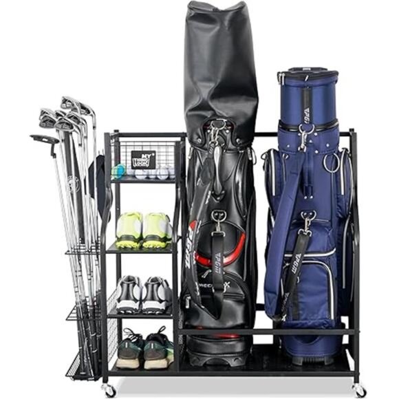 Golf Storage Garage Organizer, Golf Bag Storage Stand Other Golfing Equipment - Picture 7 of 7
